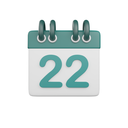 Date 22  3D Icon