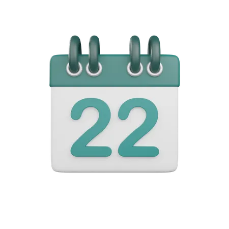 Date 22  3D Icon