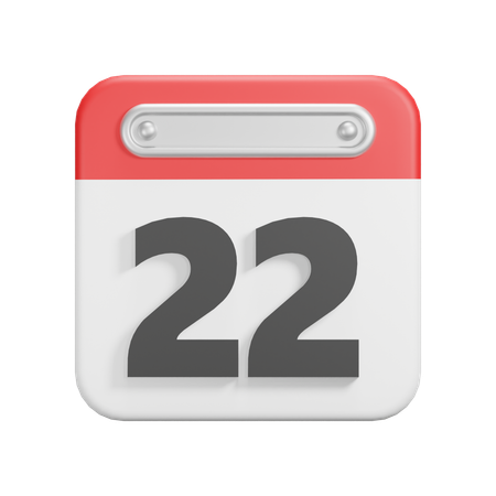 Date 22  3D Icon