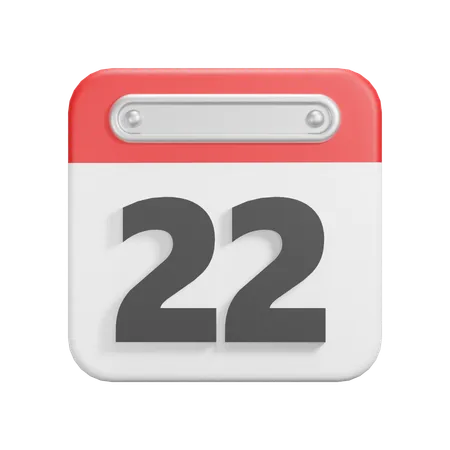 Date 22  3D Icon