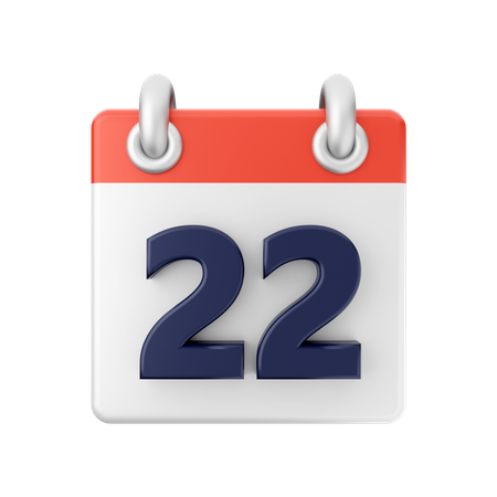 Date 22  3D Icon