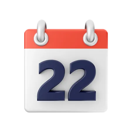 Date 22  3D Icon