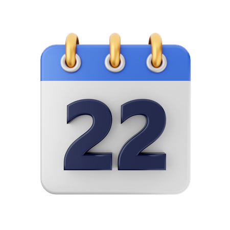 Date 22  3D Icon