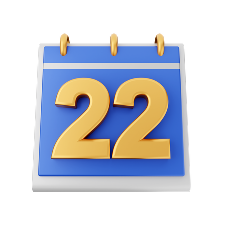 Date 22  3D Icon