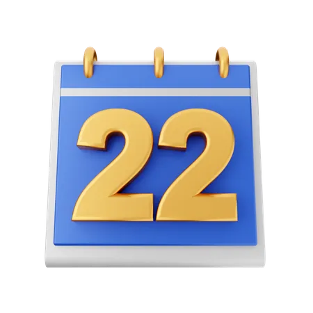 Date 22  3D Icon