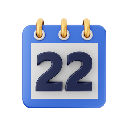 Date 22  3D Icon