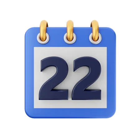 Date 22  3D Icon