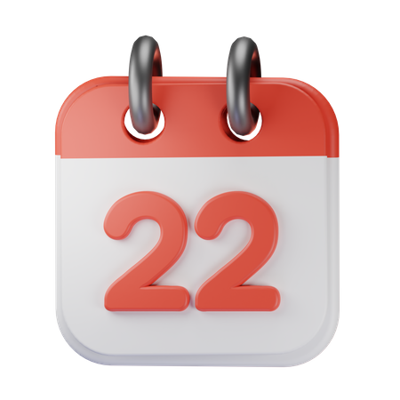 Date 22  3D Icon