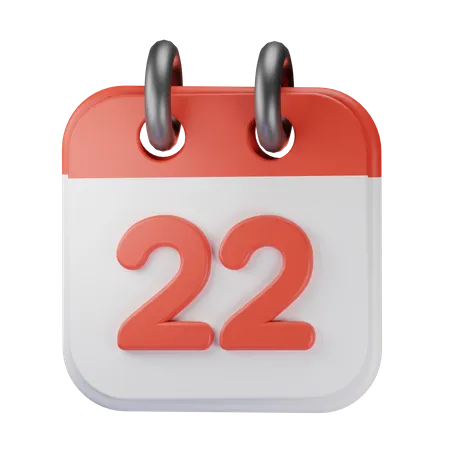 Date 22  3D Icon