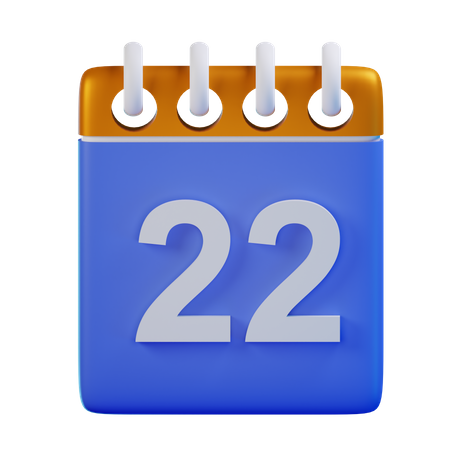 Date 22  3D Icon