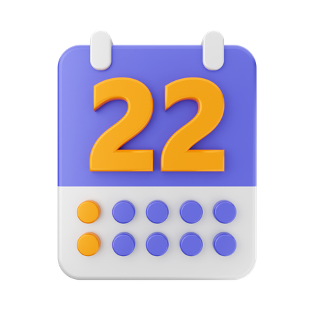 Date 22  3D Icon