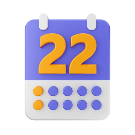 Date 22  3D Icon