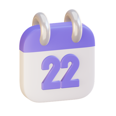 Date 22  3D Icon