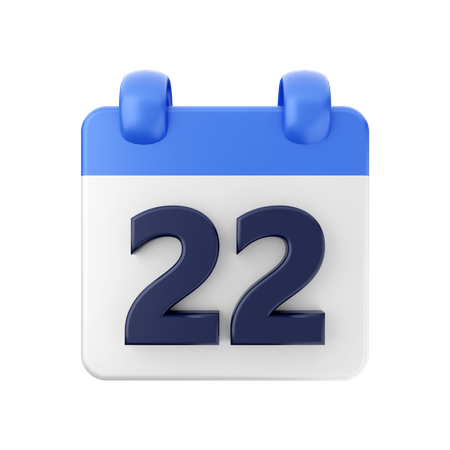 Date 22 3D Icon
