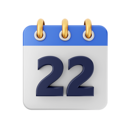 Date 22 3D Icon
