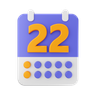 date twenty two symbol