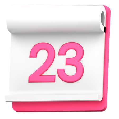 Date 23  3D Icon