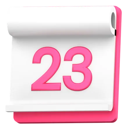 Date 23  3D Icon