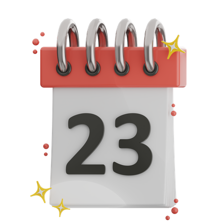 Date 23  3D Icon
