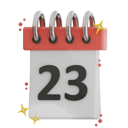 Date 23  3D Icon