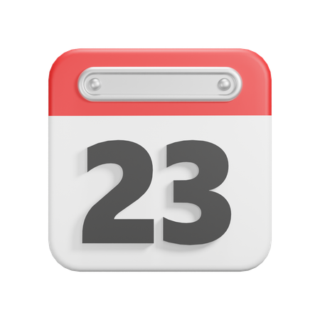 Date 23  3D Icon