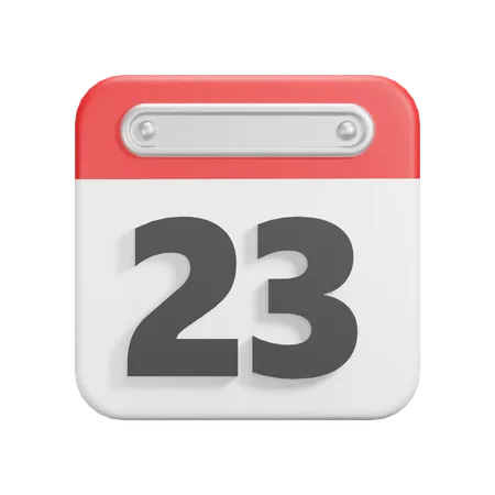 Date 23  3D Icon