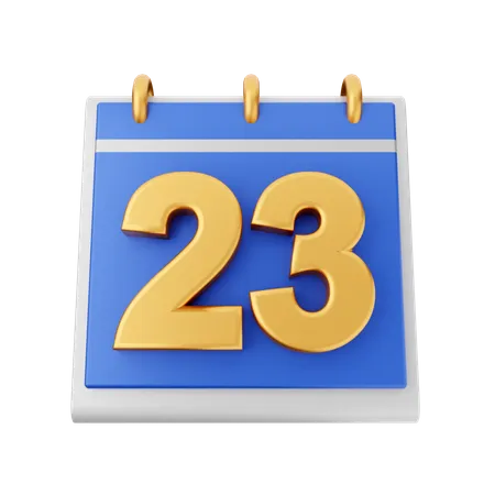 Date 23  3D Icon