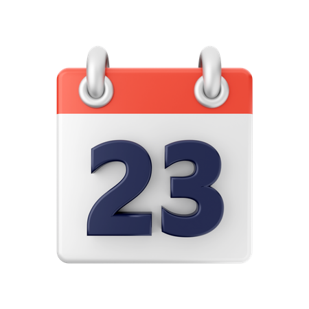 Date 23  3D Icon