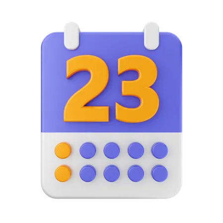 Date 23  3D Icon