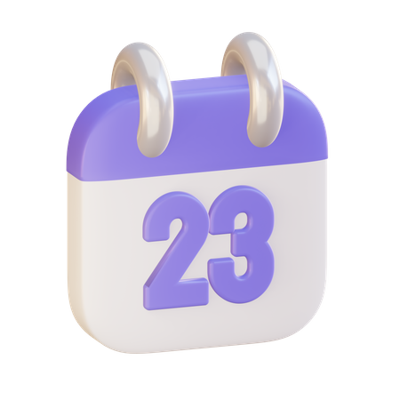 Date 23  3D Icon