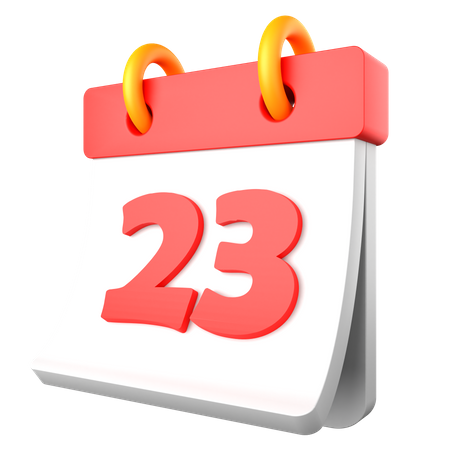Date 23  3D Icon