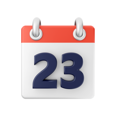 Date 23 3D Icon