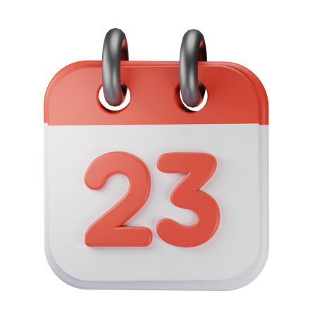 Date 23 3D Icon