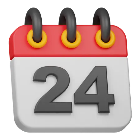 Date 24  3D Icon