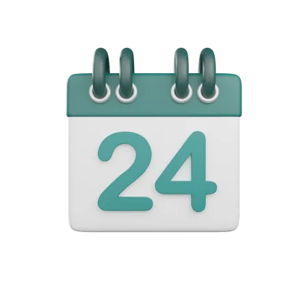 Date 24  3D Icon