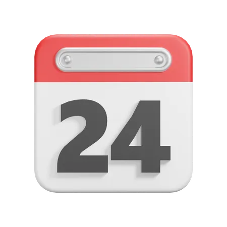 Date 24  3D Icon