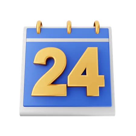 Date 24  3D Icon