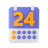 3d calendar date 24 logo