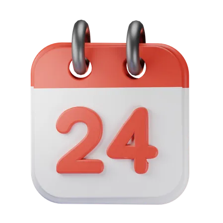 Date 24 3D Icon download in PNG, OBJ or Blend format