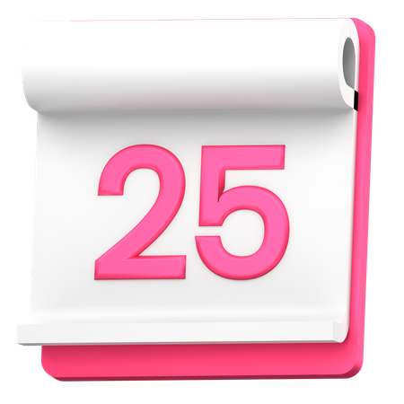 Date 25  3D Icon