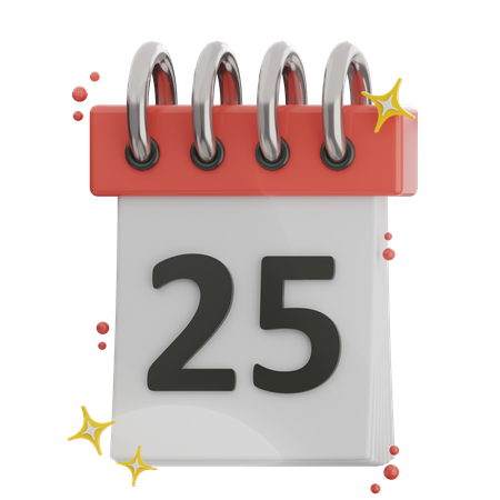 Date 25  3D Icon