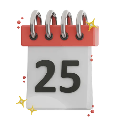 Date 25  3D Icon