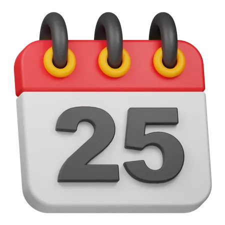 Date 25  3D Icon