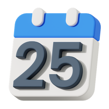 Date 25  3D Icon