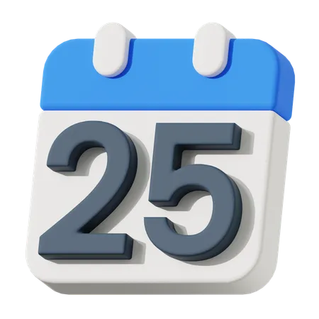 Date 25  3D Icon