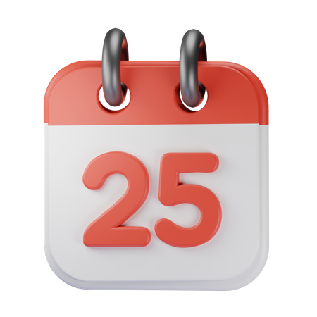 Date 25  3D Icon