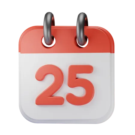 Date 25  3D Icon