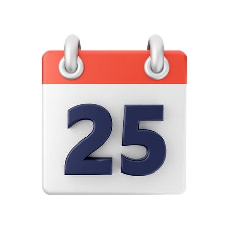 Date 25  3D Icon