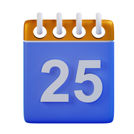 Date 25  3D Icon