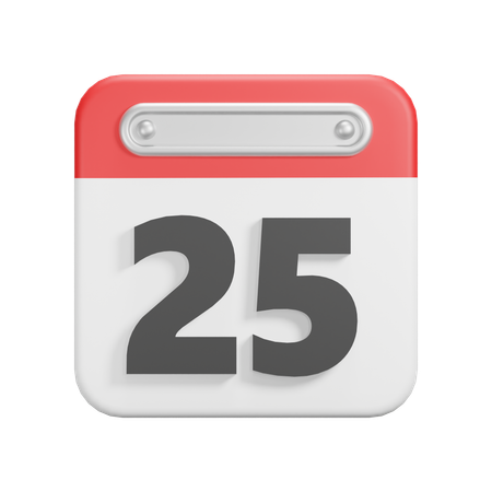 Date 25  3D Icon